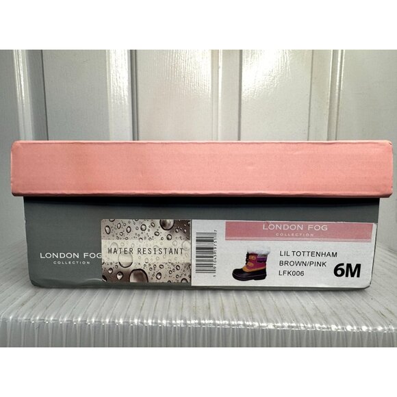 London Fog Kids Lil Tottenham Waterproof Winter Boots Size 6M Brown/Pink Durable - Picture 7 of 7
